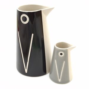 IKEA Lattsald Ceramic Penguin and Baby Coffee Creamer Pitcher Vase Decanter Set